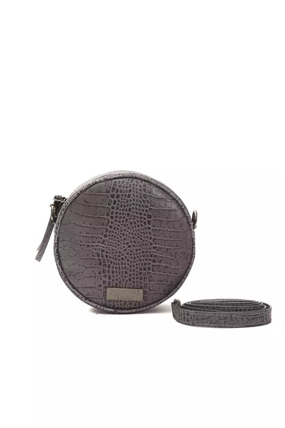 Bolso bandolera de piel gris para mujer