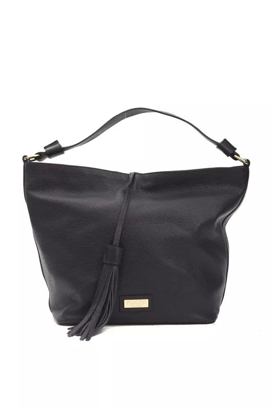 Bolso de hombro de piel gris para mujer