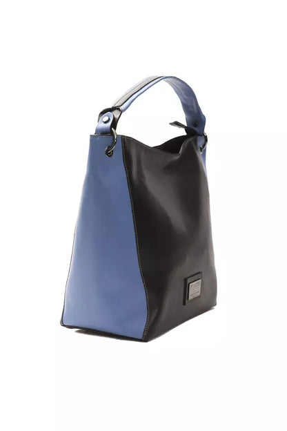 Bolso de hombro de piel negra para mujer