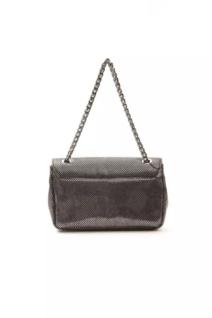 Bolso bandolera de piel gris para mujer