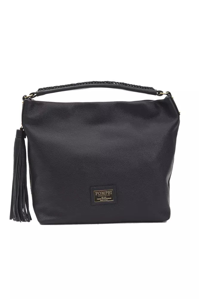 Bolso de hombro de piel gris para mujer