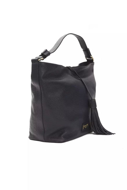 Bolso de hombro de piel gris para mujer