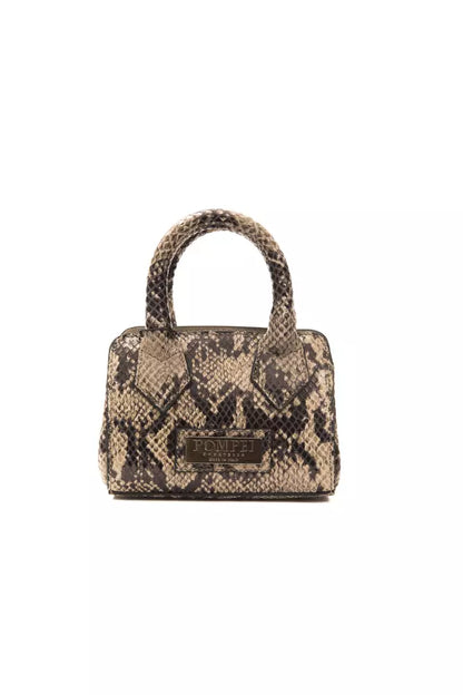 Bolso de mano de piel marrón para mujer