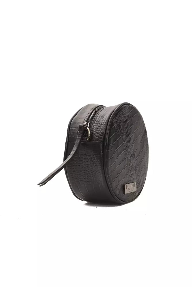 Bolso bandolera de piel negra para mujer