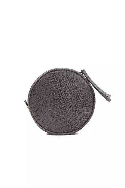 Bolso bandolera de piel gris para mujer