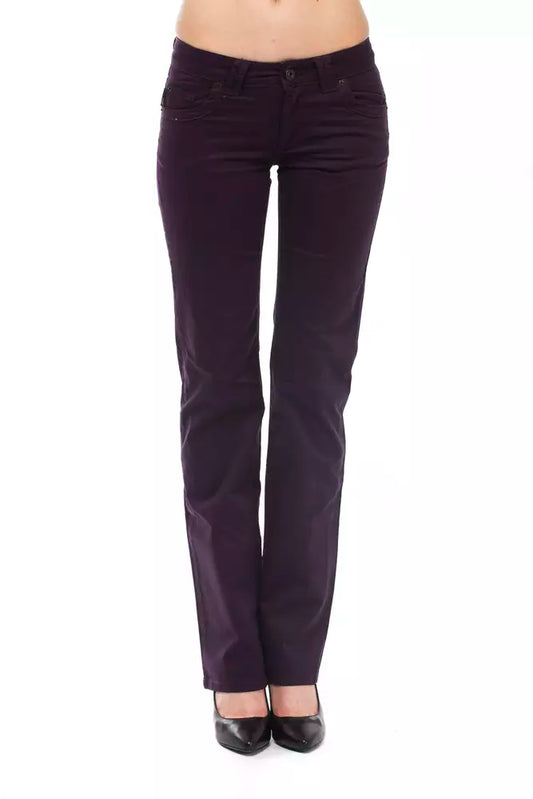 Pantalones de mujer de algodón morado