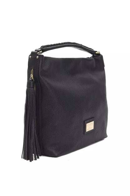 Bolso de hombro de piel gris para mujer