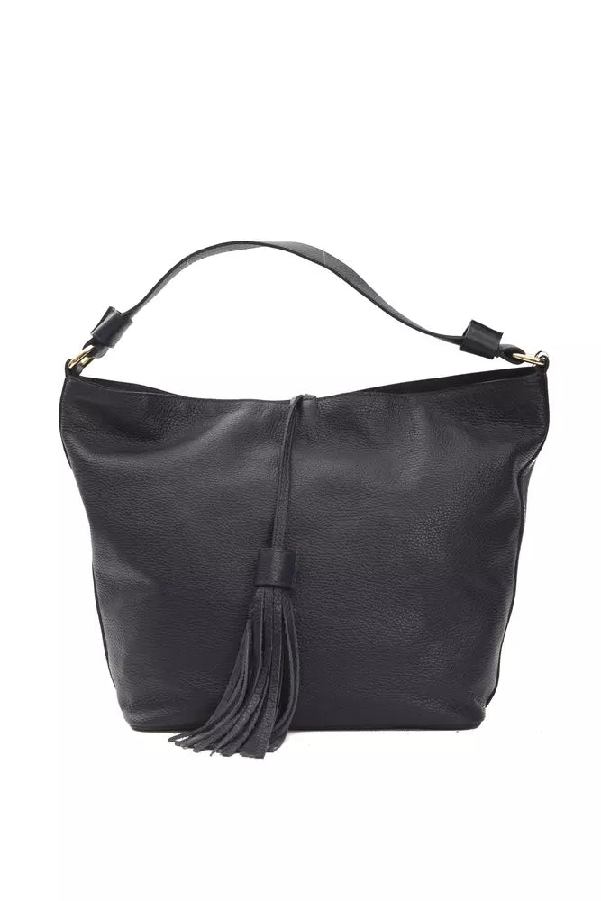 Bolso de hombro de piel gris para mujer