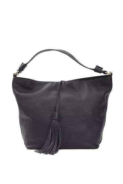 Bolso de hombro de piel gris para mujer