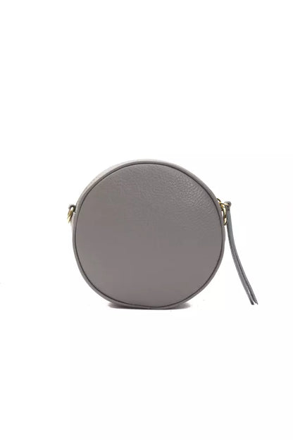 Bolso bandolera de piel gris para mujer