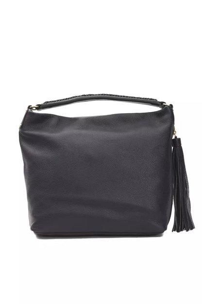 Bolso de hombro de piel gris para mujer