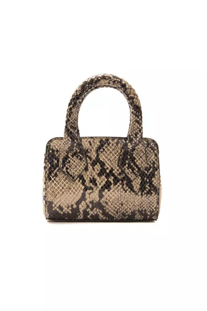 Bolso de mano de piel marrón para mujer