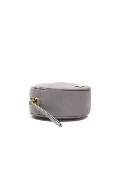 Bolso bandolera de piel gris para mujer