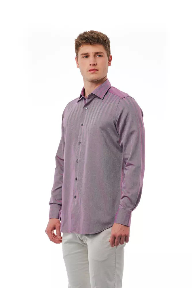 Camisa de algodón color burdeos para hombre