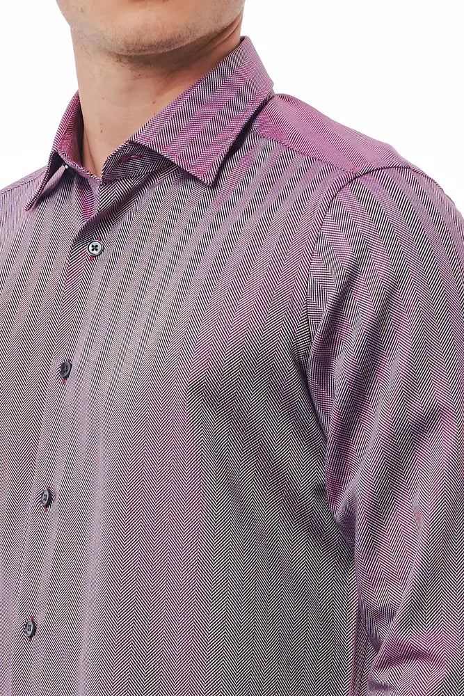 Camisa de algodón color burdeos para hombre