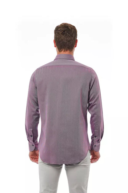 Camisa de algodón color burdeos para hombre