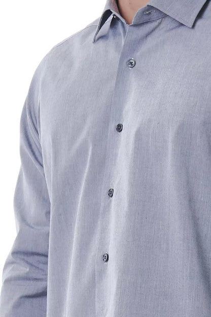 Camisa de algodón gris para hombre