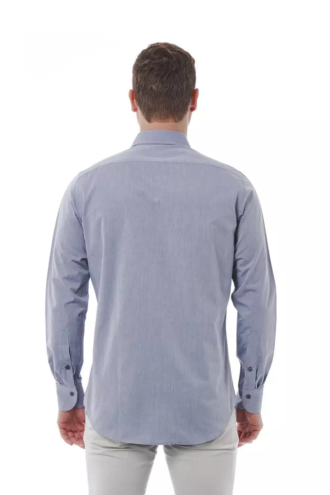 Camisa de algodón gris para hombre