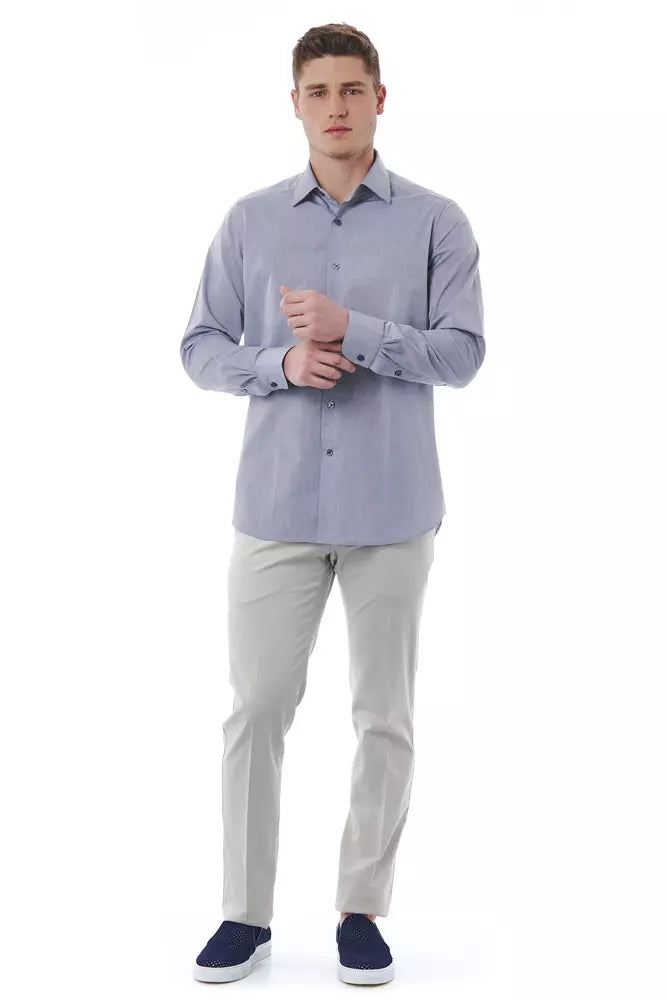 Camisa de algodón gris para hombre