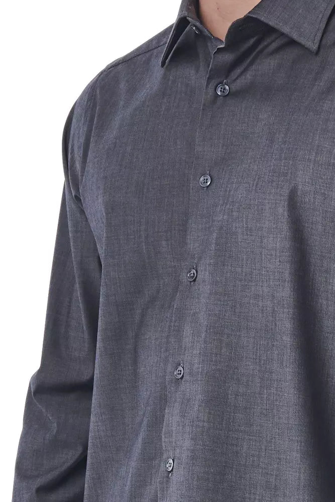 Camisa de algodón gris para hombre