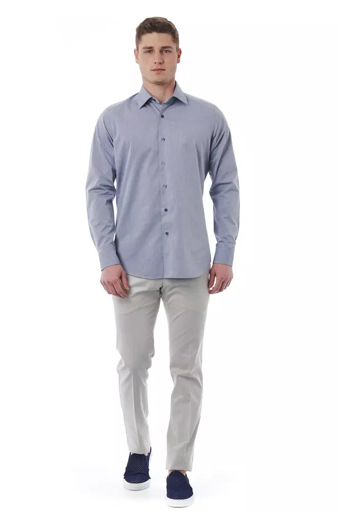 Camisa de algodón gris para hombre