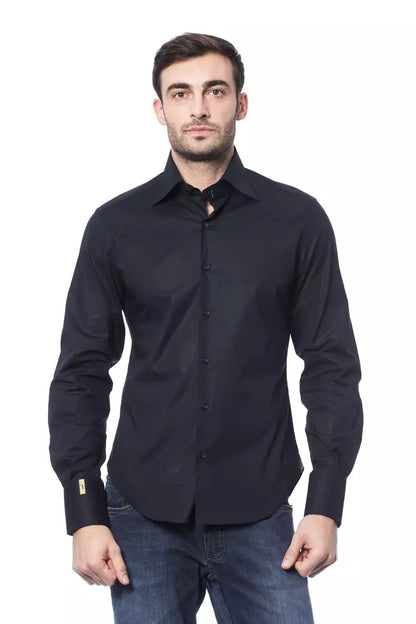 Camisa de algodón azul para hombre