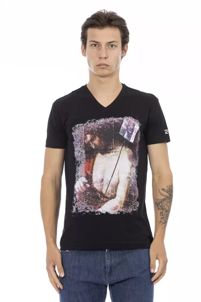 Black Cotton Men's T-Shirt