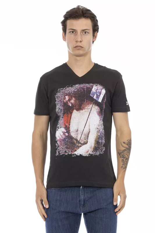 Camiseta de algodón negra para hombre