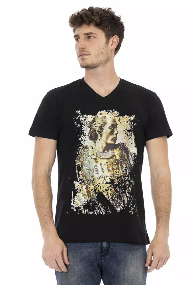 Camiseta de algodón negra para hombre