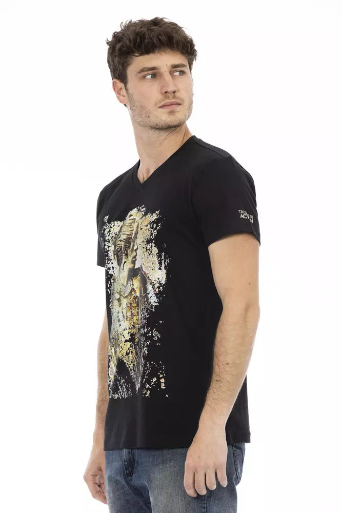 Camiseta de algodón negra para hombre