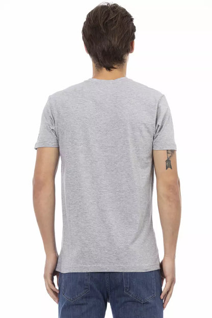 Camiseta de algodón gris para hombre