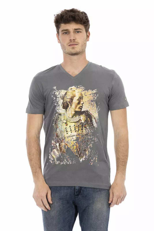 Gray Cotton Men T-Shirt