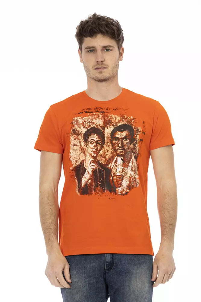 Camiseta naranja de algodón para hombre