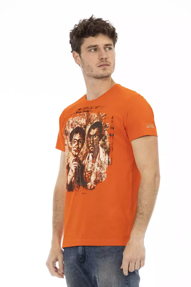 Camiseta naranja de algodón para hombre