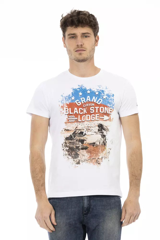 Camiseta de algodón blanca para hombre