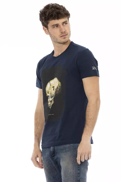 Camiseta de algodón azul para hombre