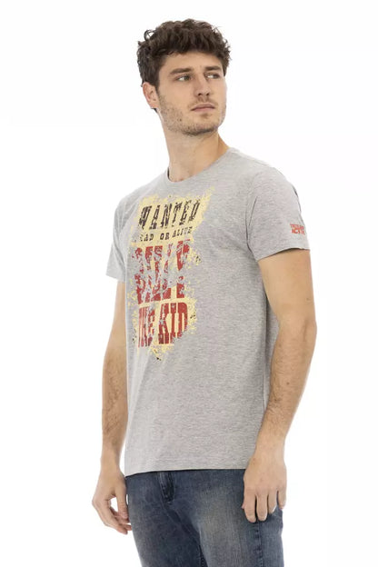 Camiseta de algodón gris para hombre