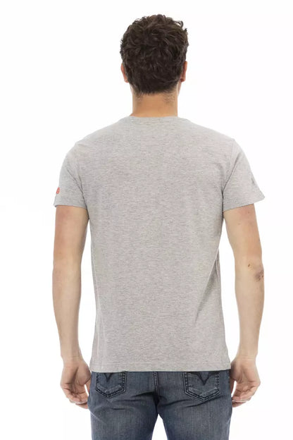 Camiseta de algodón gris para hombre