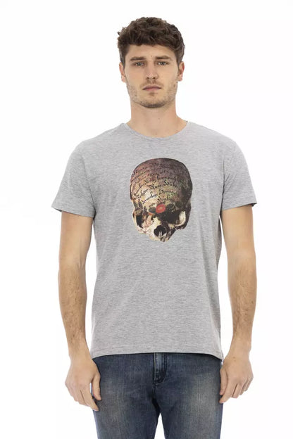 Gray Cotton Men T-Shirt