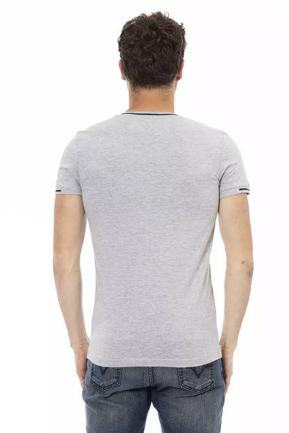 Gray Cotton Men T-Shirt