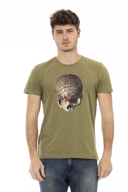 Camiseta de algodón verde para hombre