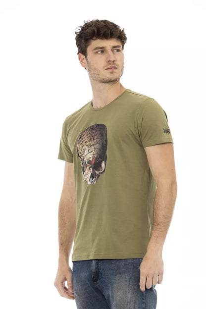 Camiseta de algodón verde para hombre