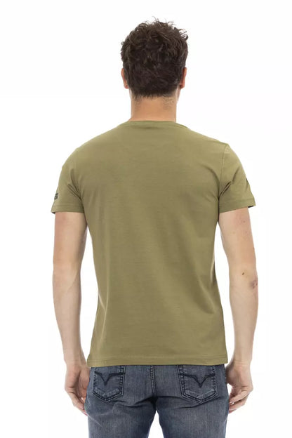 Camiseta de algodón verde para hombre