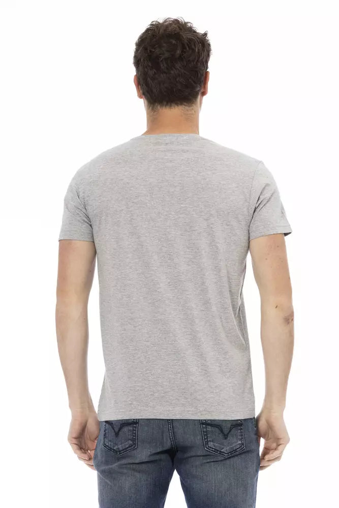 Gray Cotton Men T-Shirt