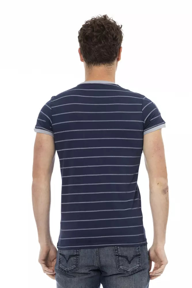 Camiseta de algodón azul para hombre