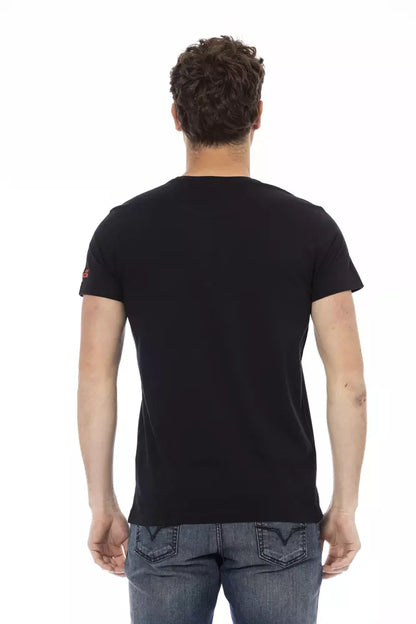 "Camiseta de algodón negra para hombre"