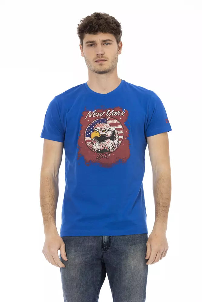 Blue Cotton Men's T-Shirt