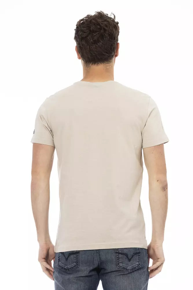 Camiseta de algodón beige para hombre