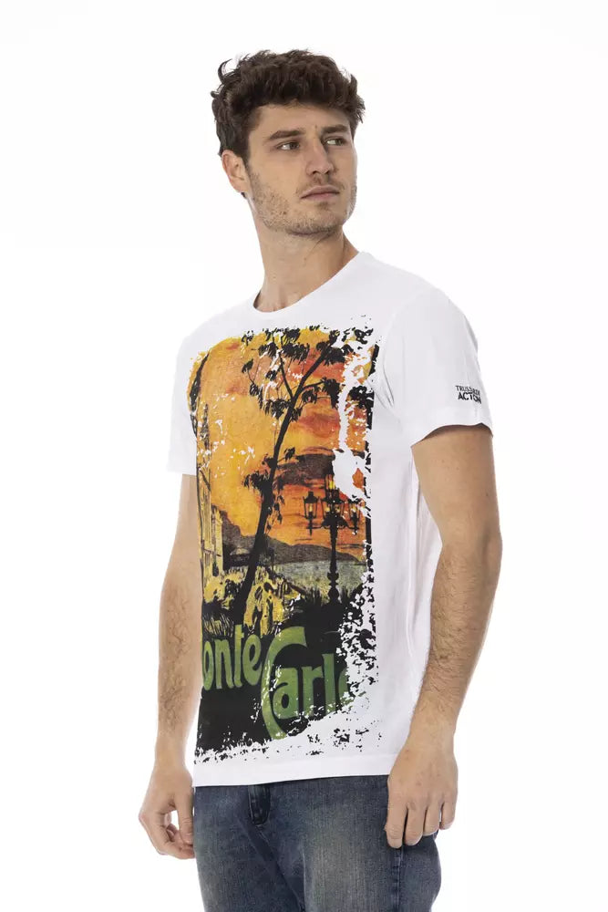 White Cotton Men T-Shirt