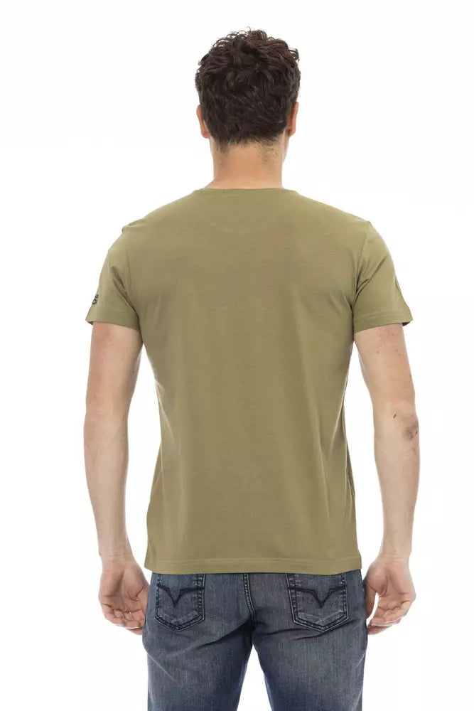 Camiseta de algodón verde para hombre